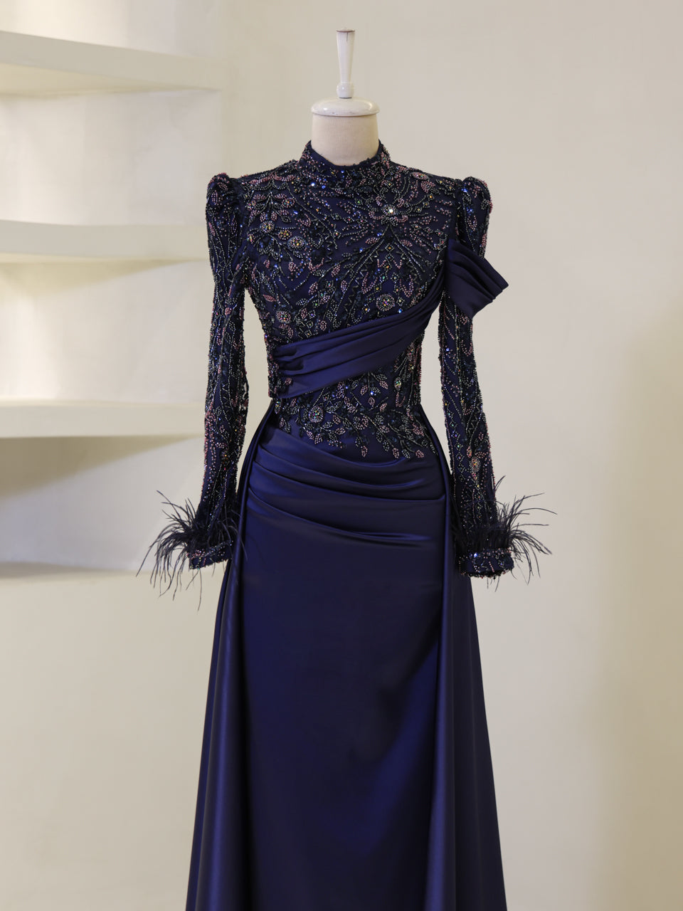 Benan Evening Dress - Black-Gold - view 2