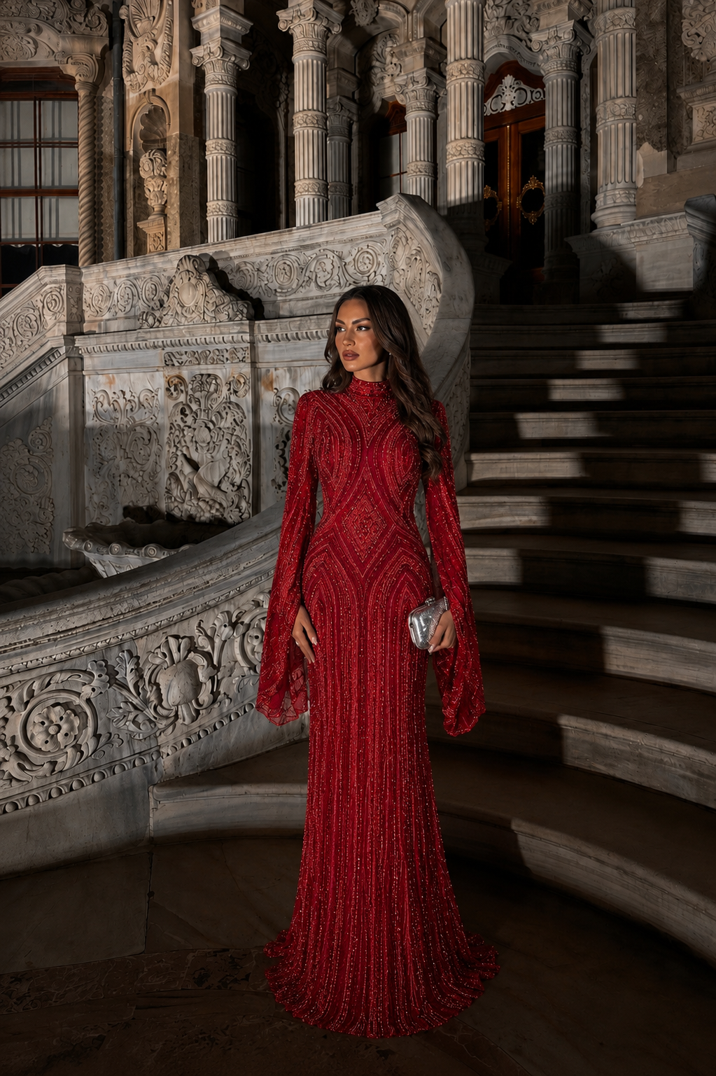 Marbella Couture Evening Dress -Red