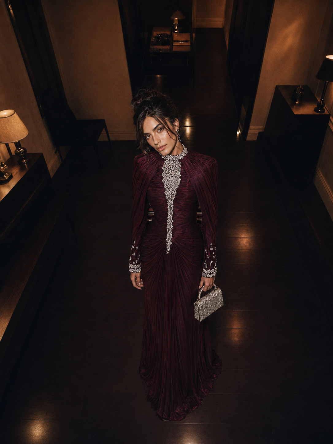 Rayyan Evening Dress - Burgundy