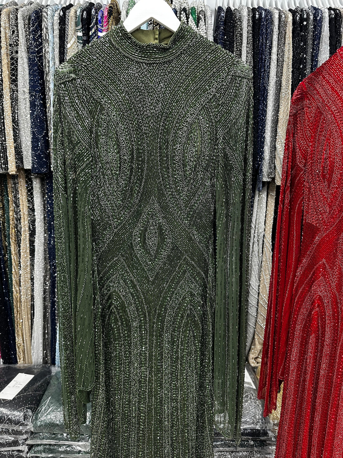 Marbella Couture Evening Dress - khaki