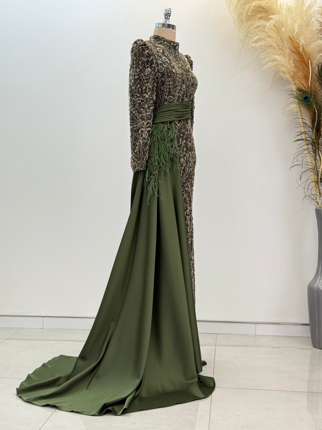 Alessa Evening Dress - Khaki - view 3