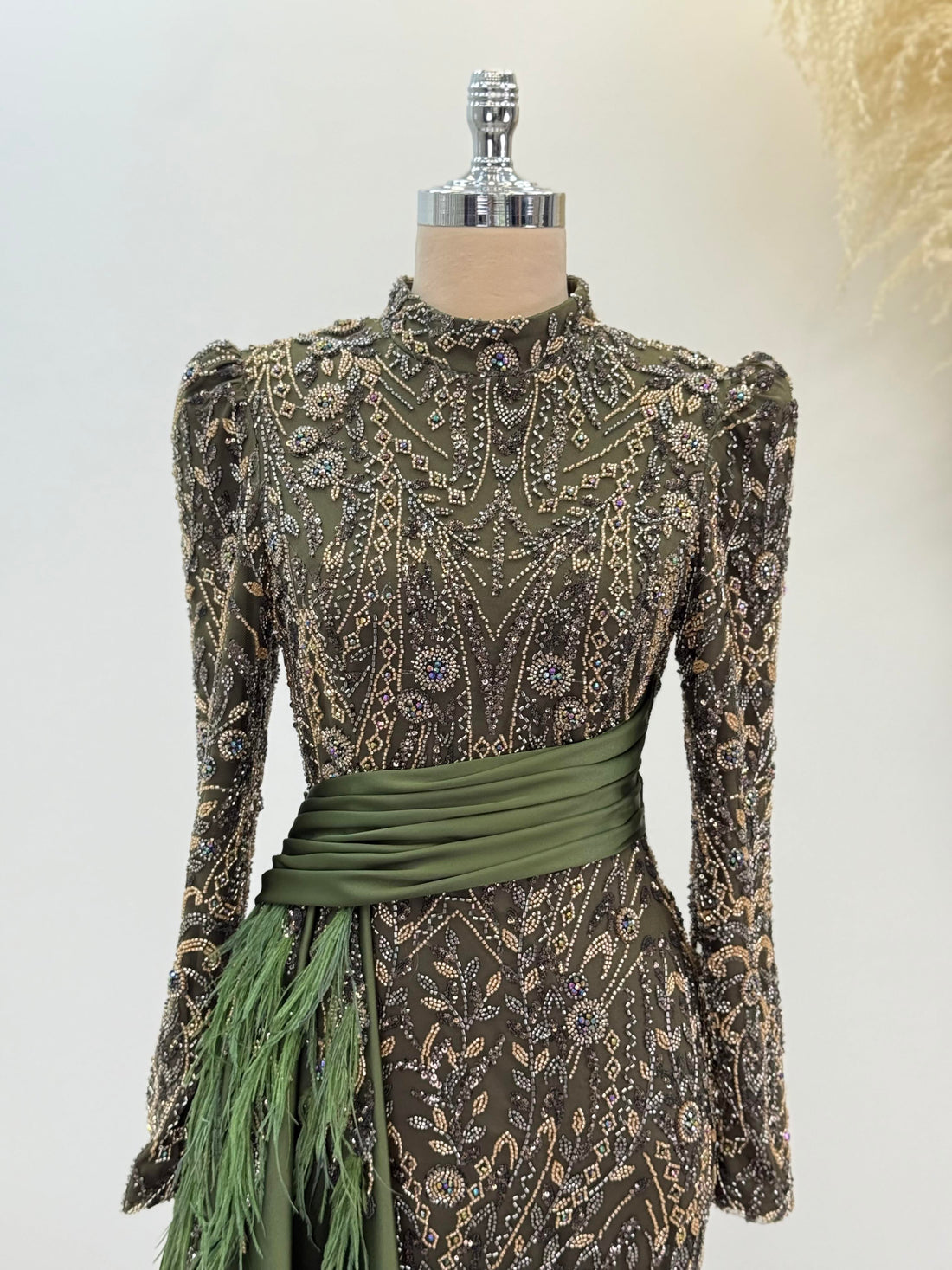 Alessa Evening Dress - Khaki - view 2