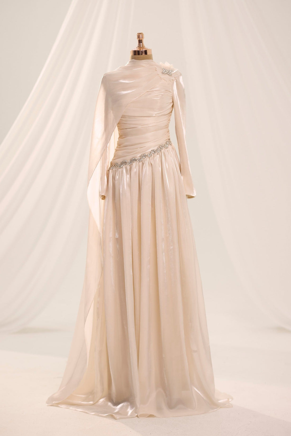Bella Beige Evening Gown