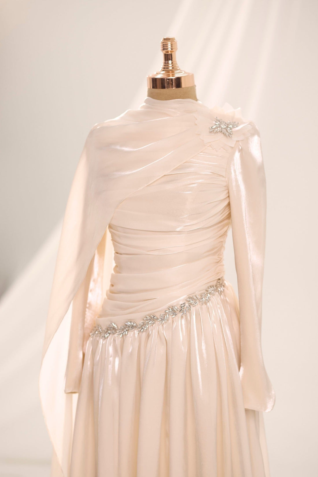 Bella Beige Evening Gown