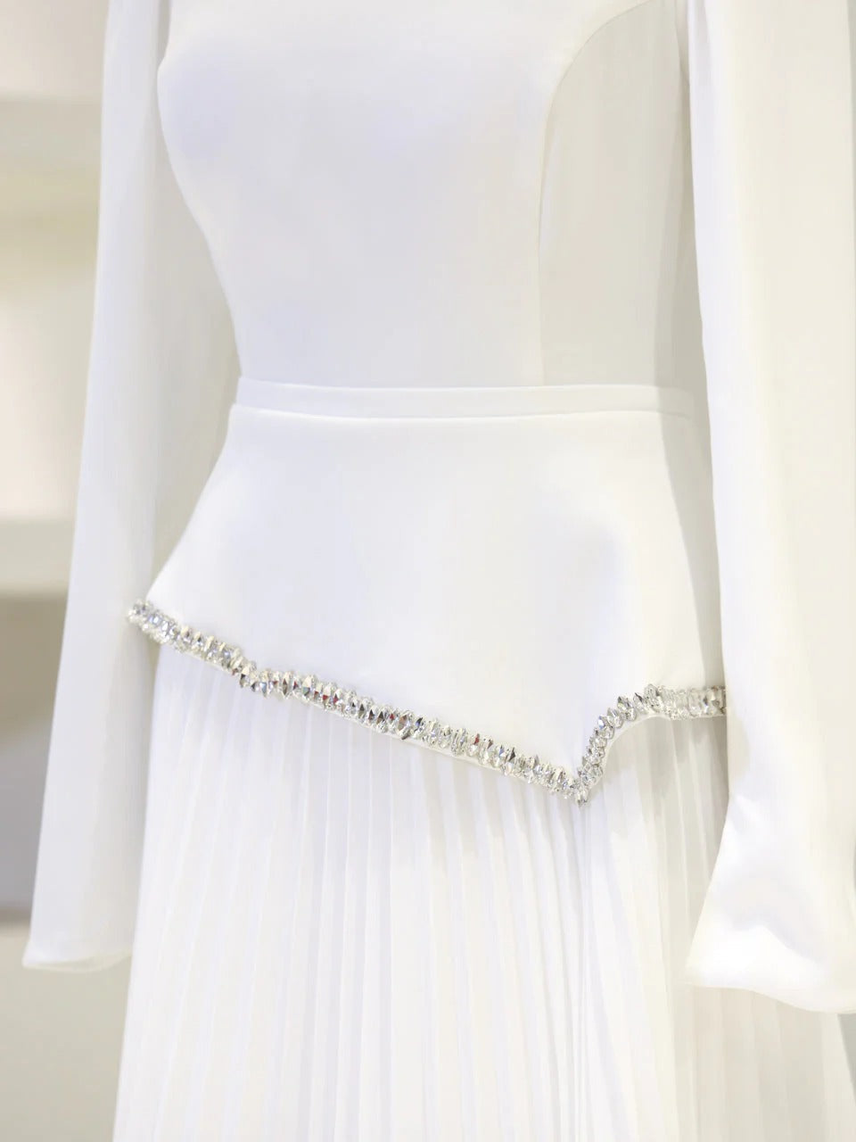 Elegant Beaded Maxi Evening Gown - White