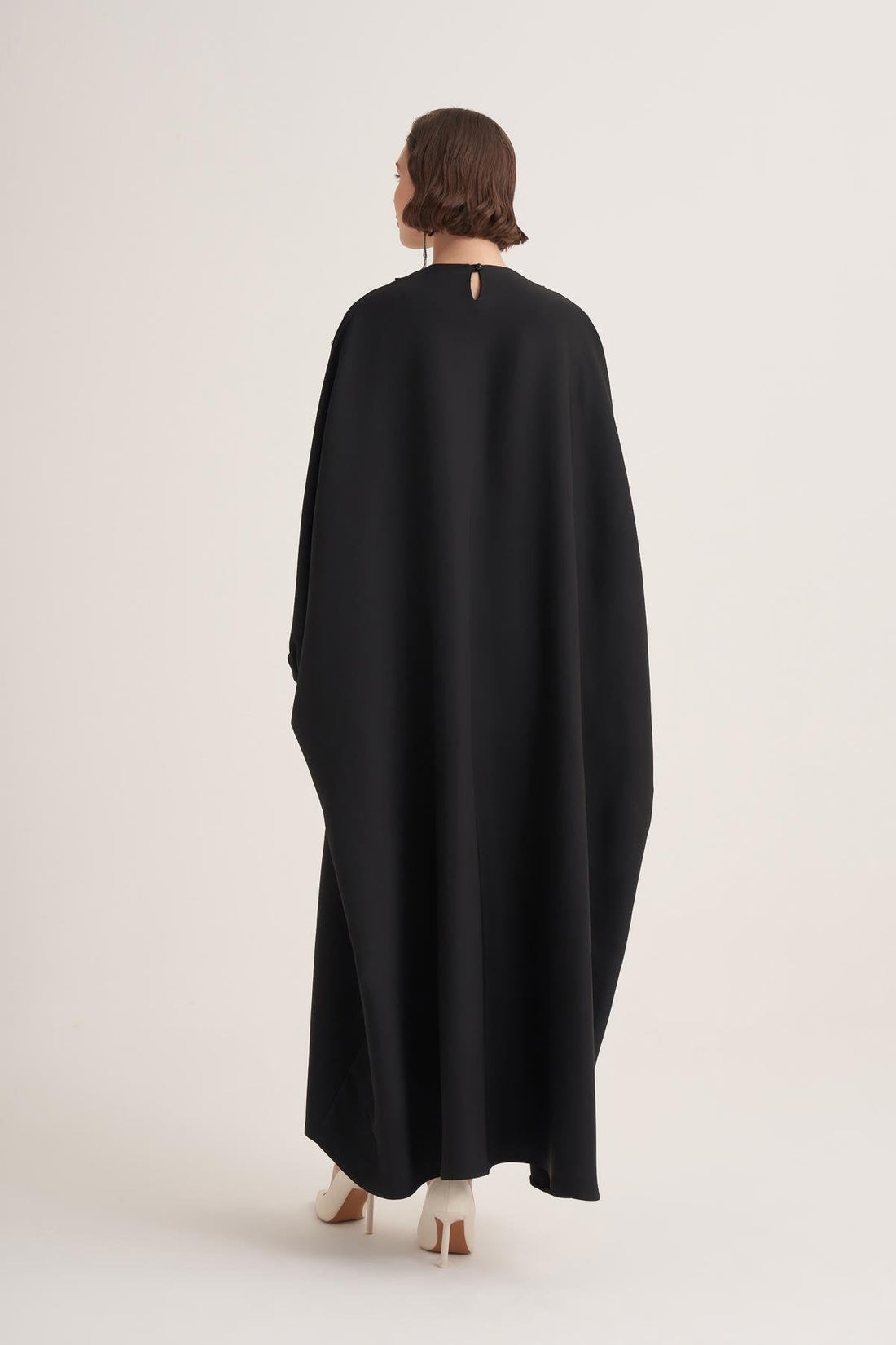 Black Kaftan with Crystal Hand Embellishments & Jewelled Belt Buckle