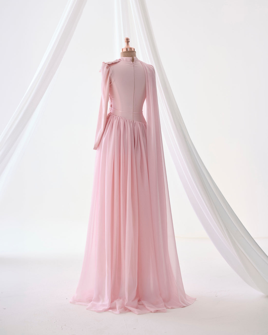 Maya Pink 3D Floral Evening Dress –Formal Gown