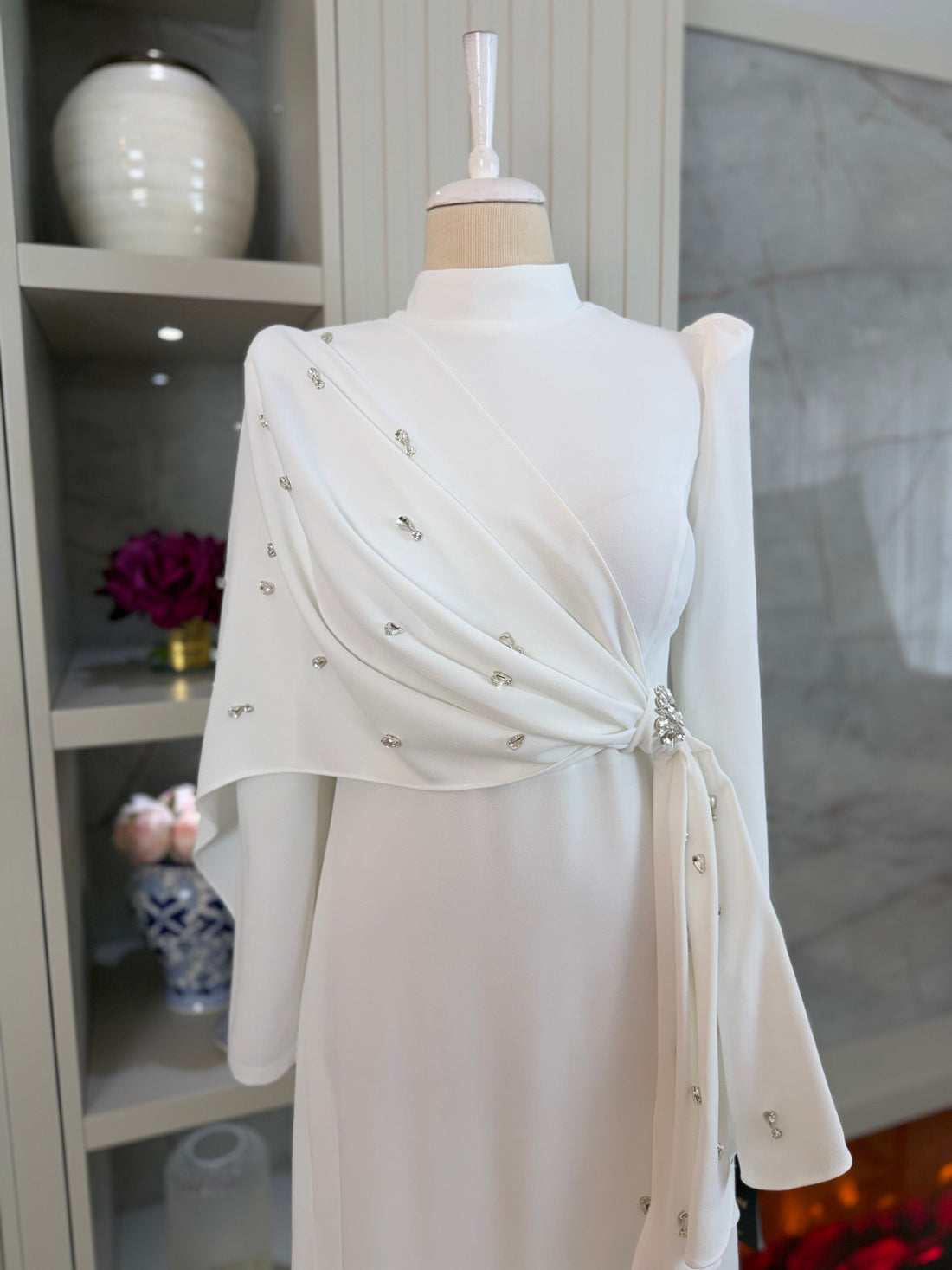 Noor Evening Dress - White - view 4