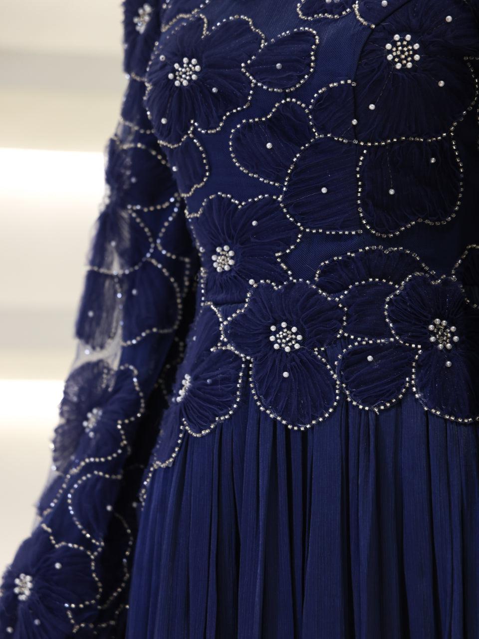 Arwen Evening Dress - Navy - view 4