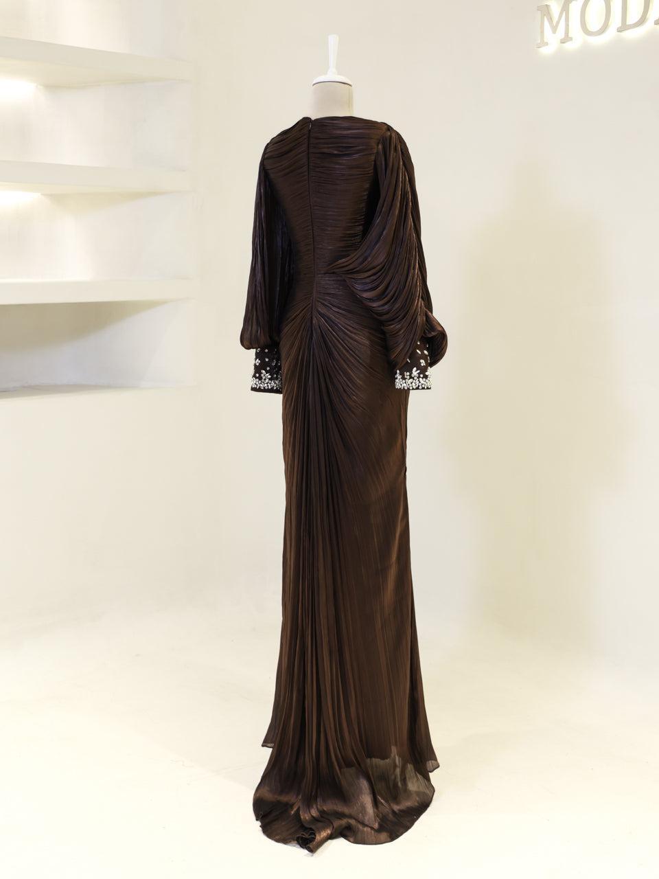 Malika Evening Dress - Mocha - view 5