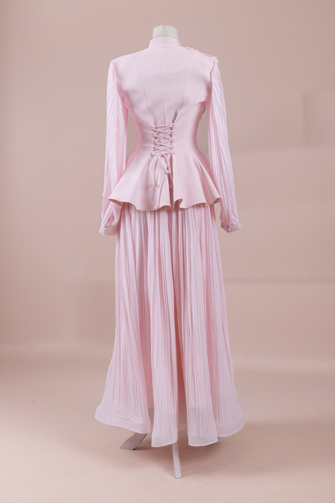 Limited Collection Peplum Jacket & Pleated Maxi Skirt Set – 3D Floral Embroidered Evening Ensemble