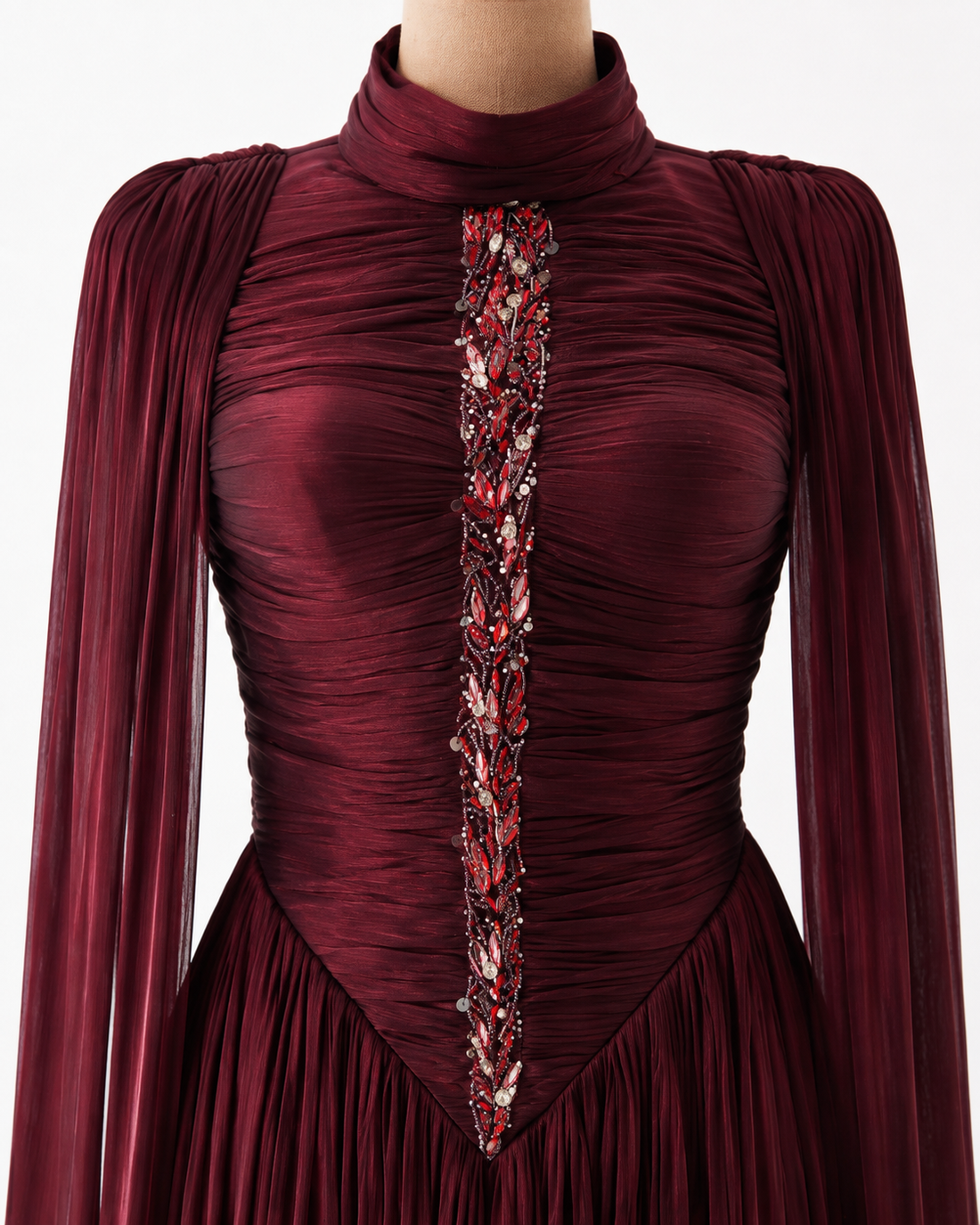 Mona Evening Dress - Burgundy