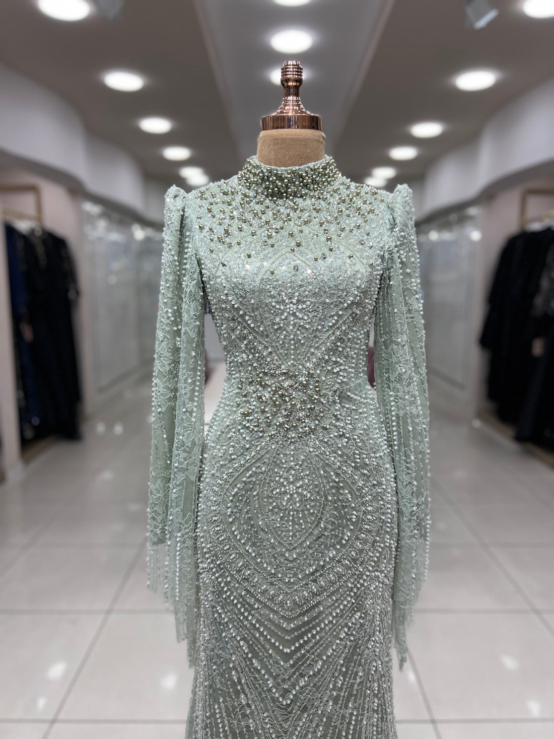 Camellia Evening Dress - Mint