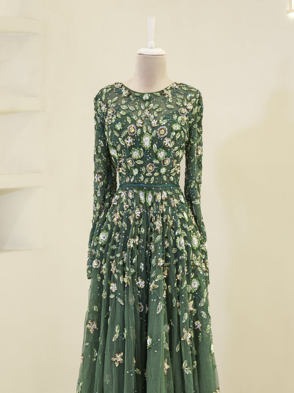 Couture Jasmine Evening Dress - Emerald