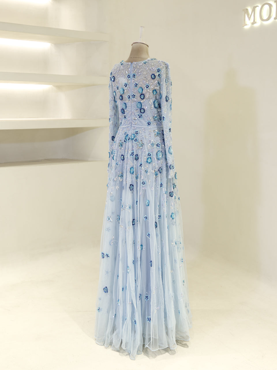 Couture Jasmine Evening Dress - Blue - view 5