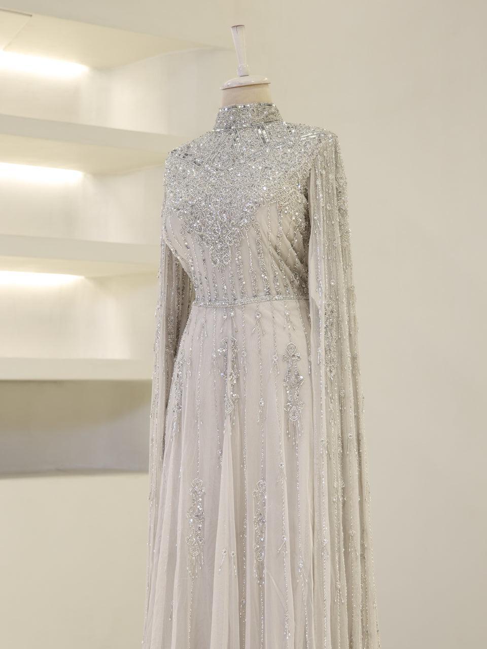 Couture Layal Evening Dress - Silver