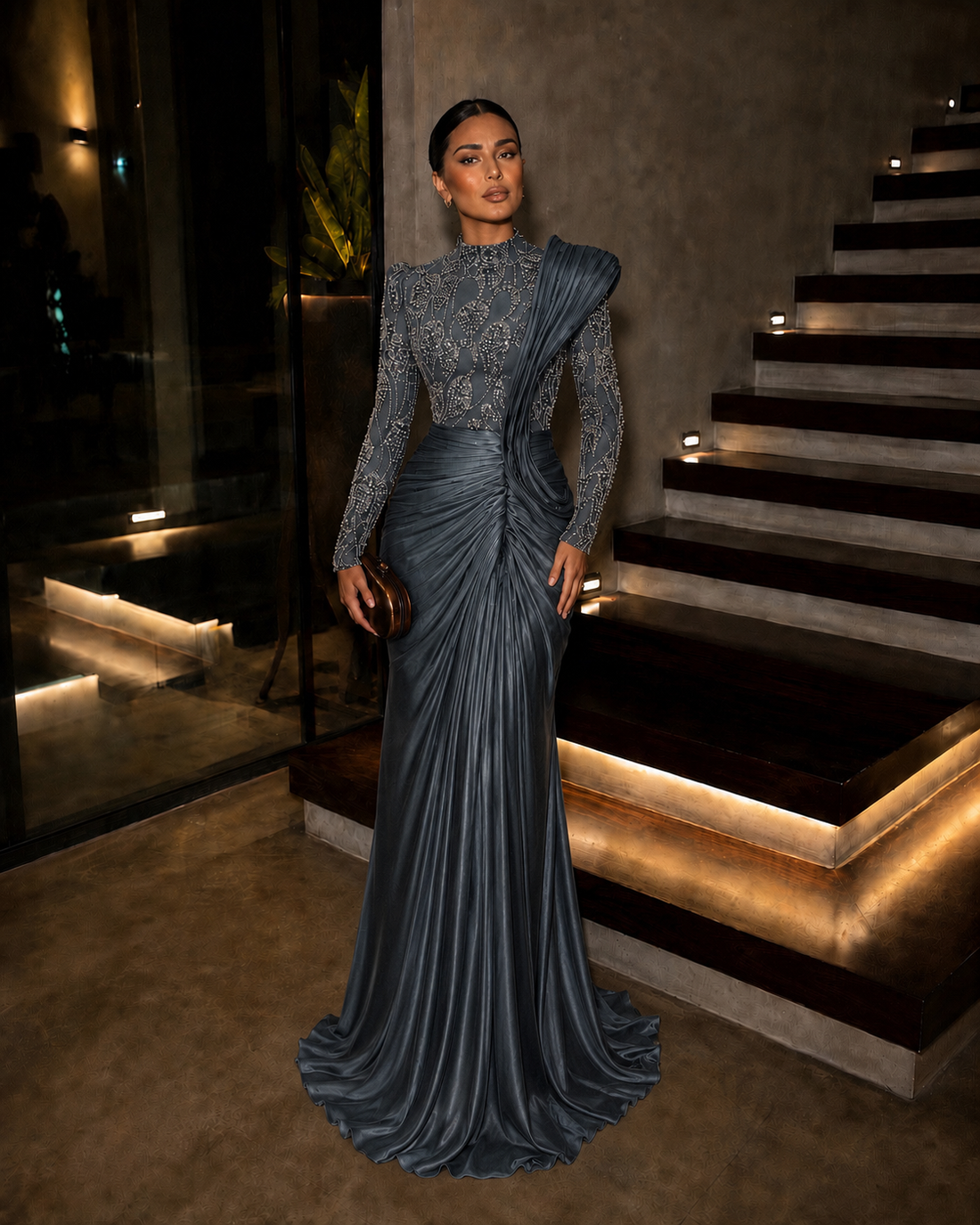 Couture Samira Evening Dress - Antrachite