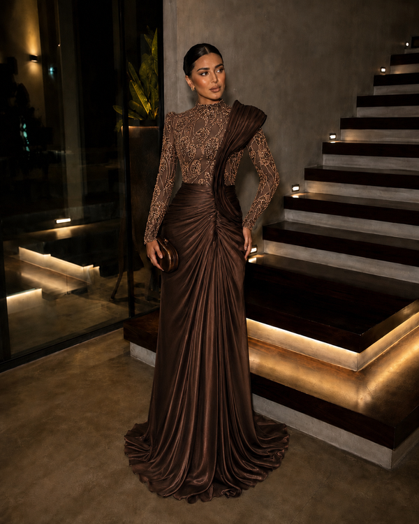 Couture Samira Evening Dress - Mocha