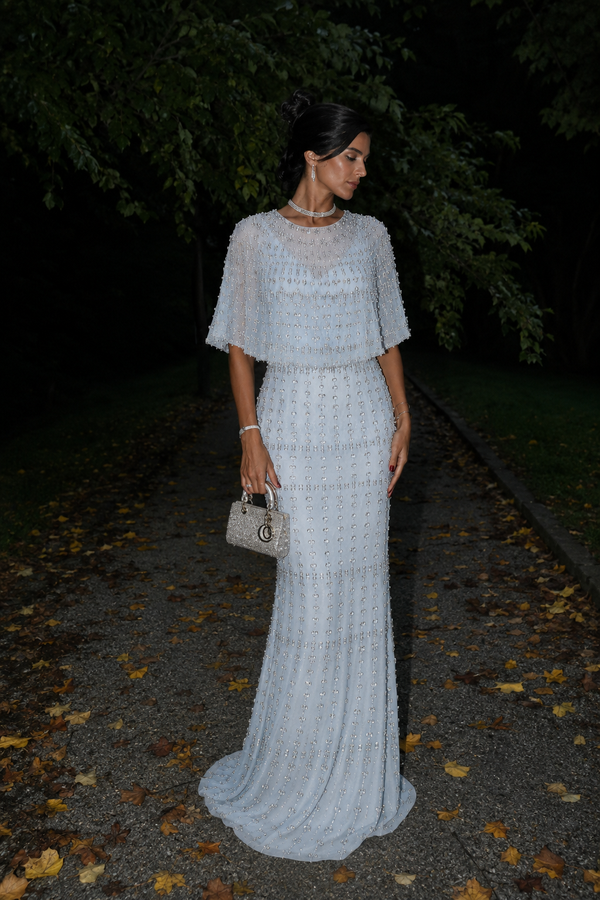 Diamond Couture Evening Dress - Baby Blue
