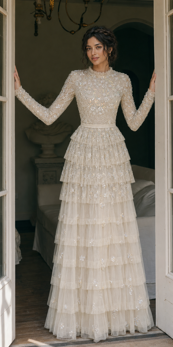 Lillibeth Couture Evening Dress - Ecru