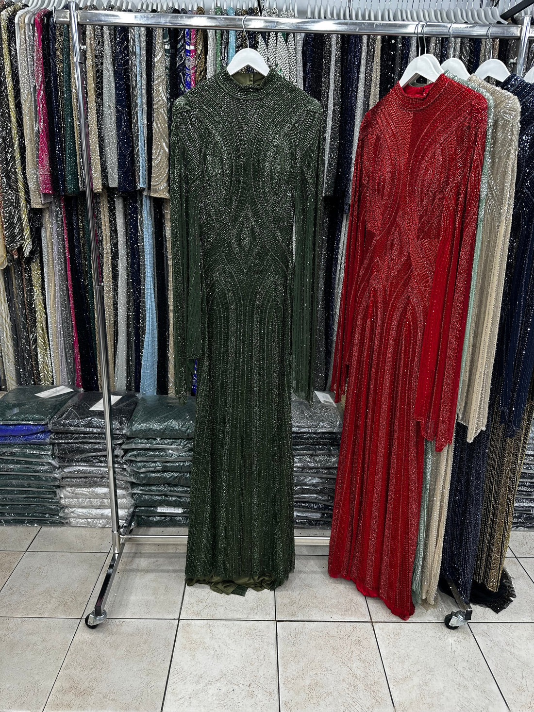 Marbella Couture Evening Dress - khaki