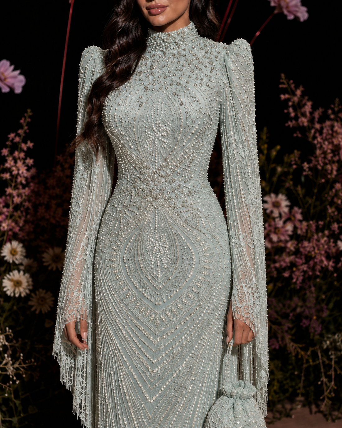 Camellia Evening Dress - Mint