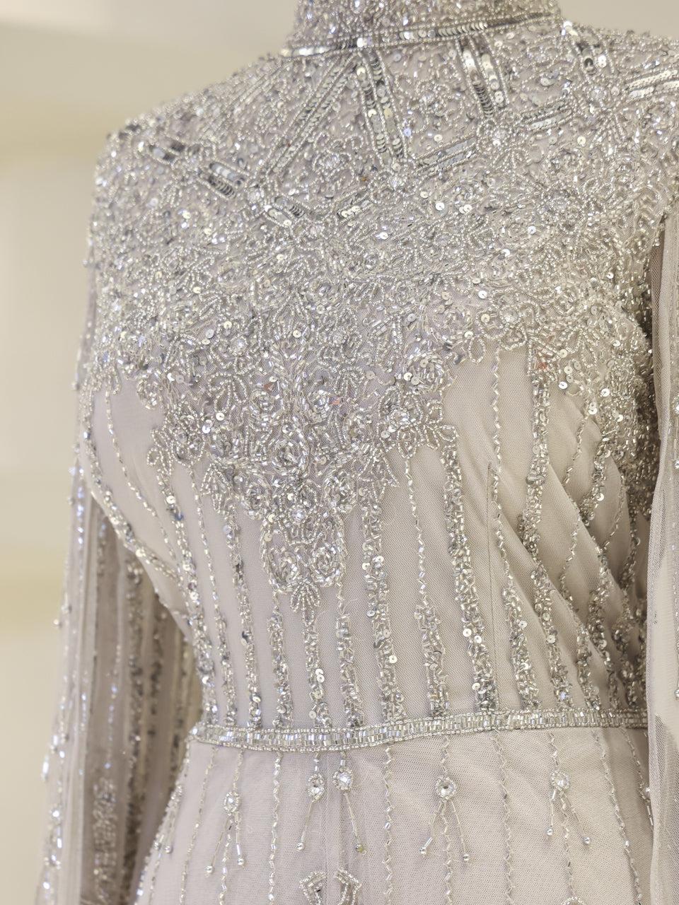 Couture Layal Evening Dress - Silver