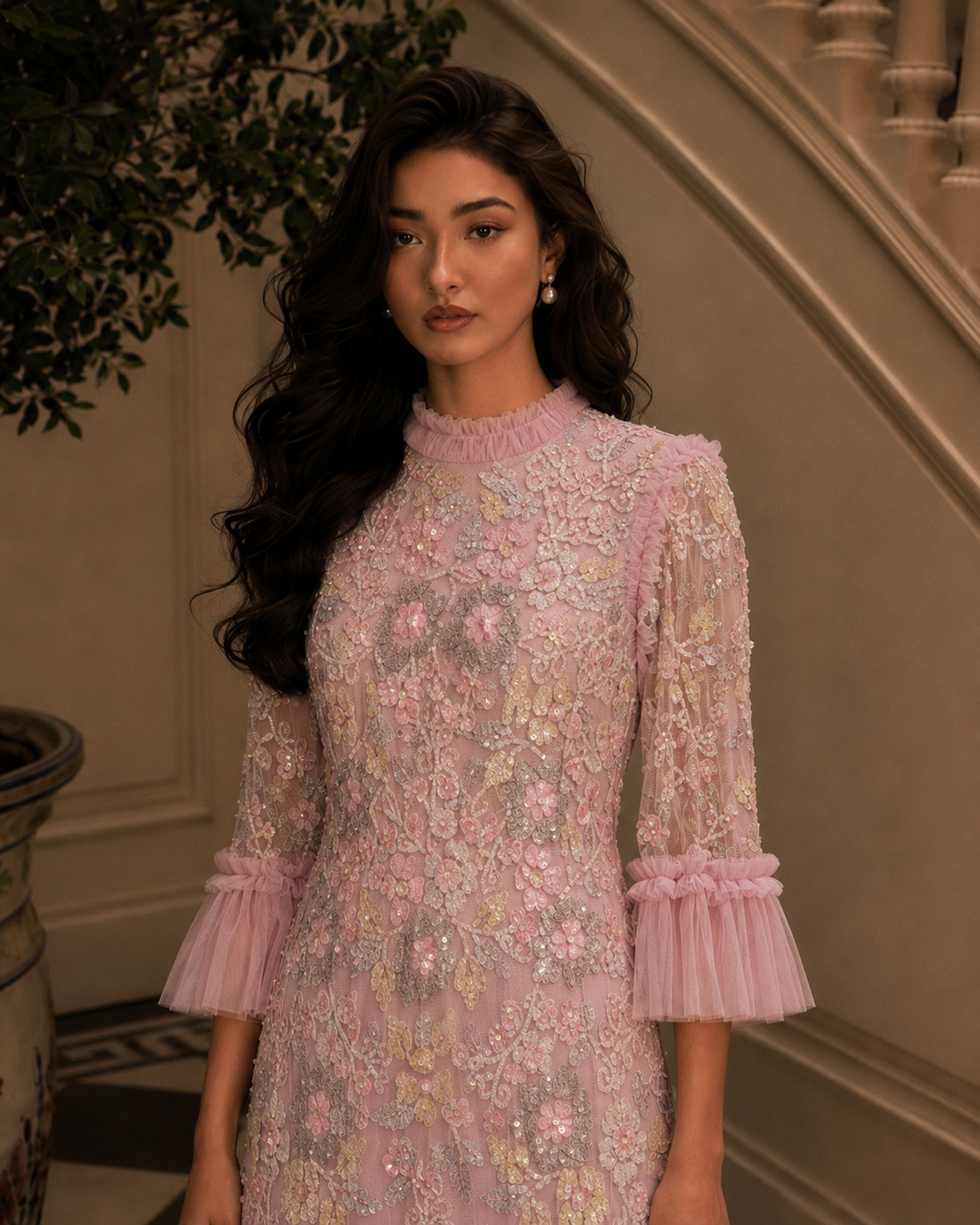 Couture Najma Evening Dress - Pink