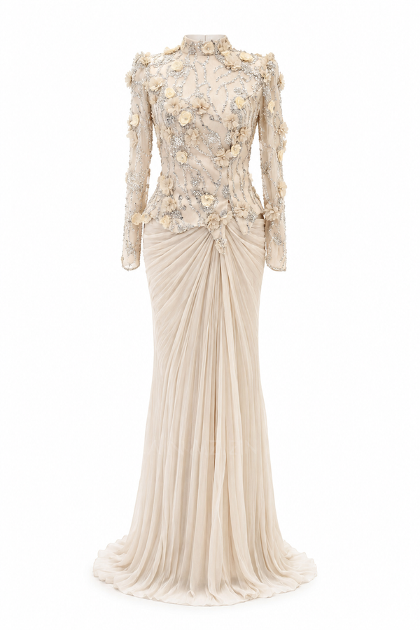 Marie Beige Couture Dress