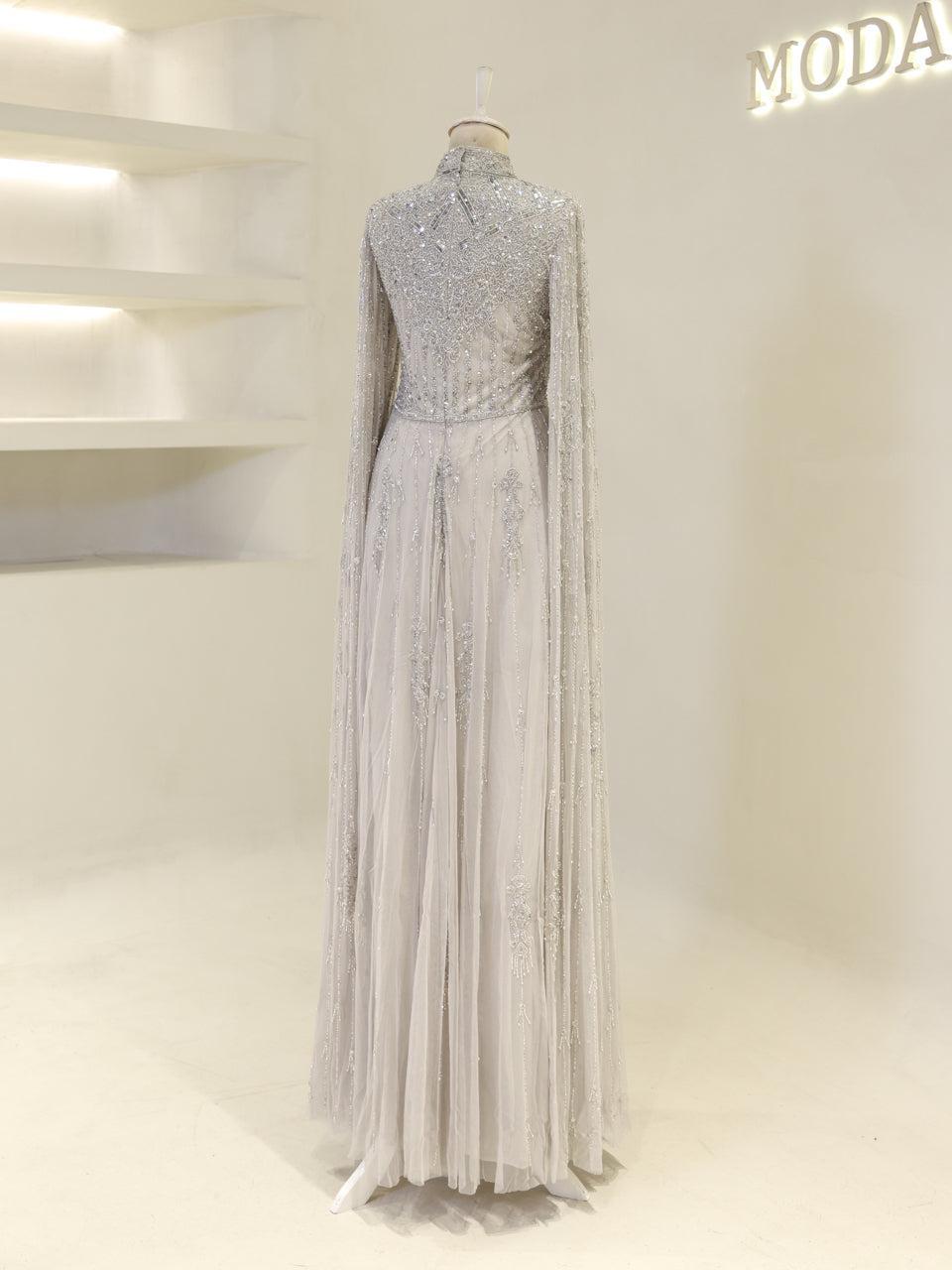 Couture Layal Evening Dress - Silver