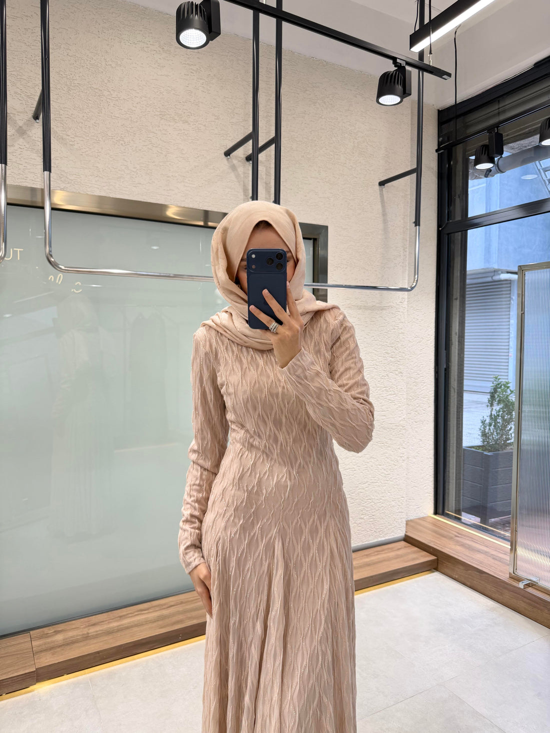 Shimmer Elegant Dress – Powder Pink