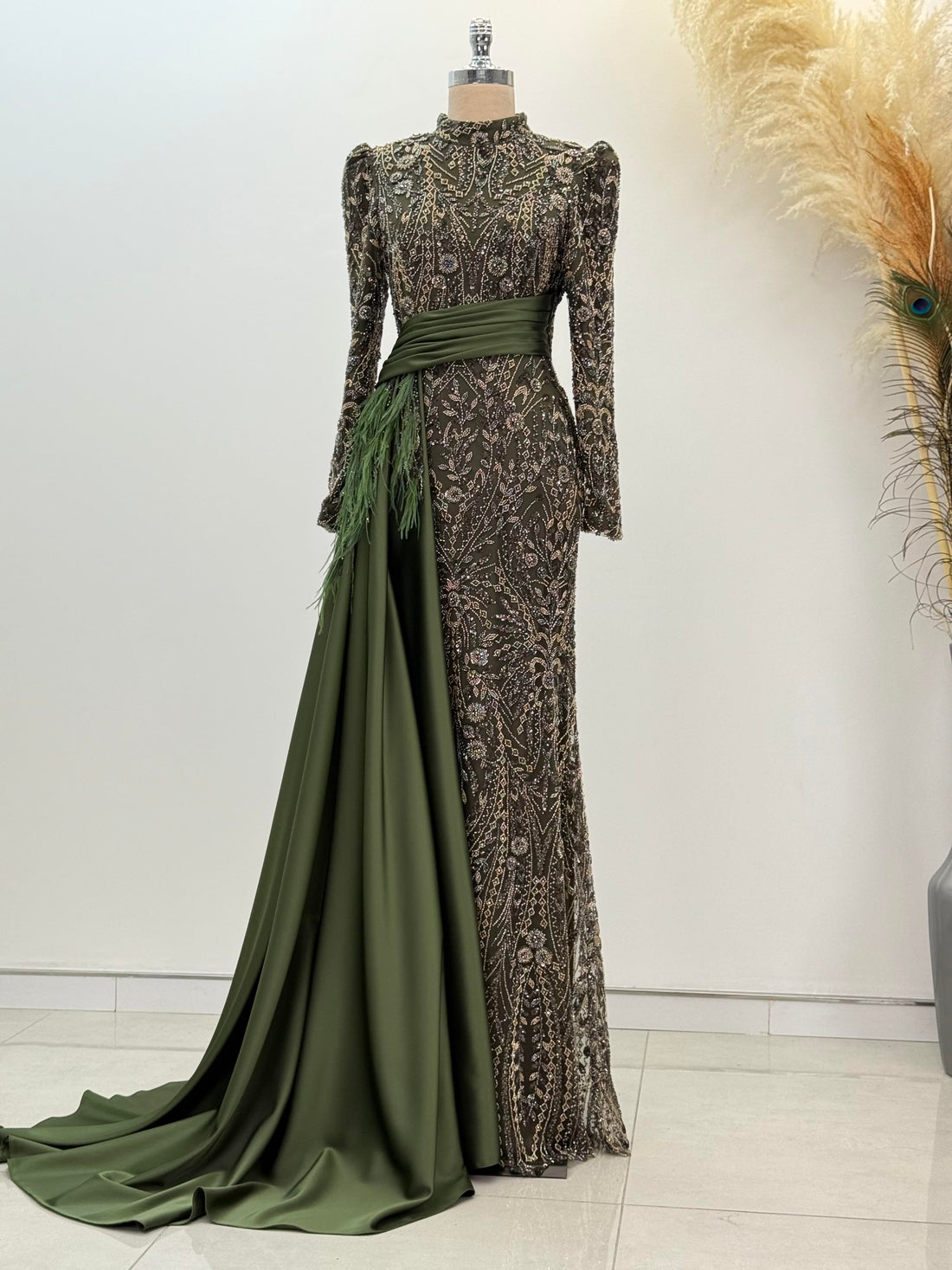 Alessa Evening Dress - Khaki