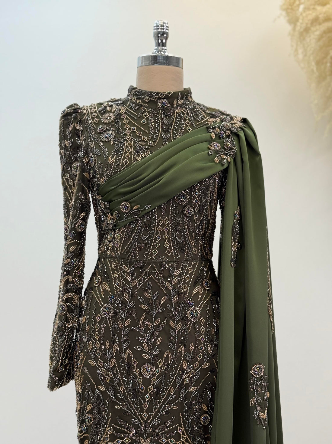 Berry Evening Dress - Khaki - view 2