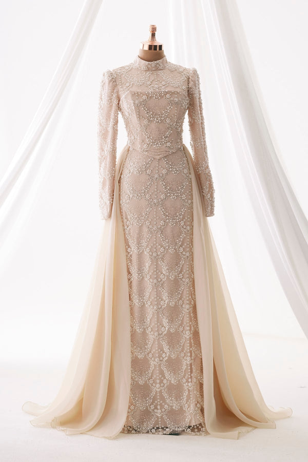 Diana Evening Gown - Beige