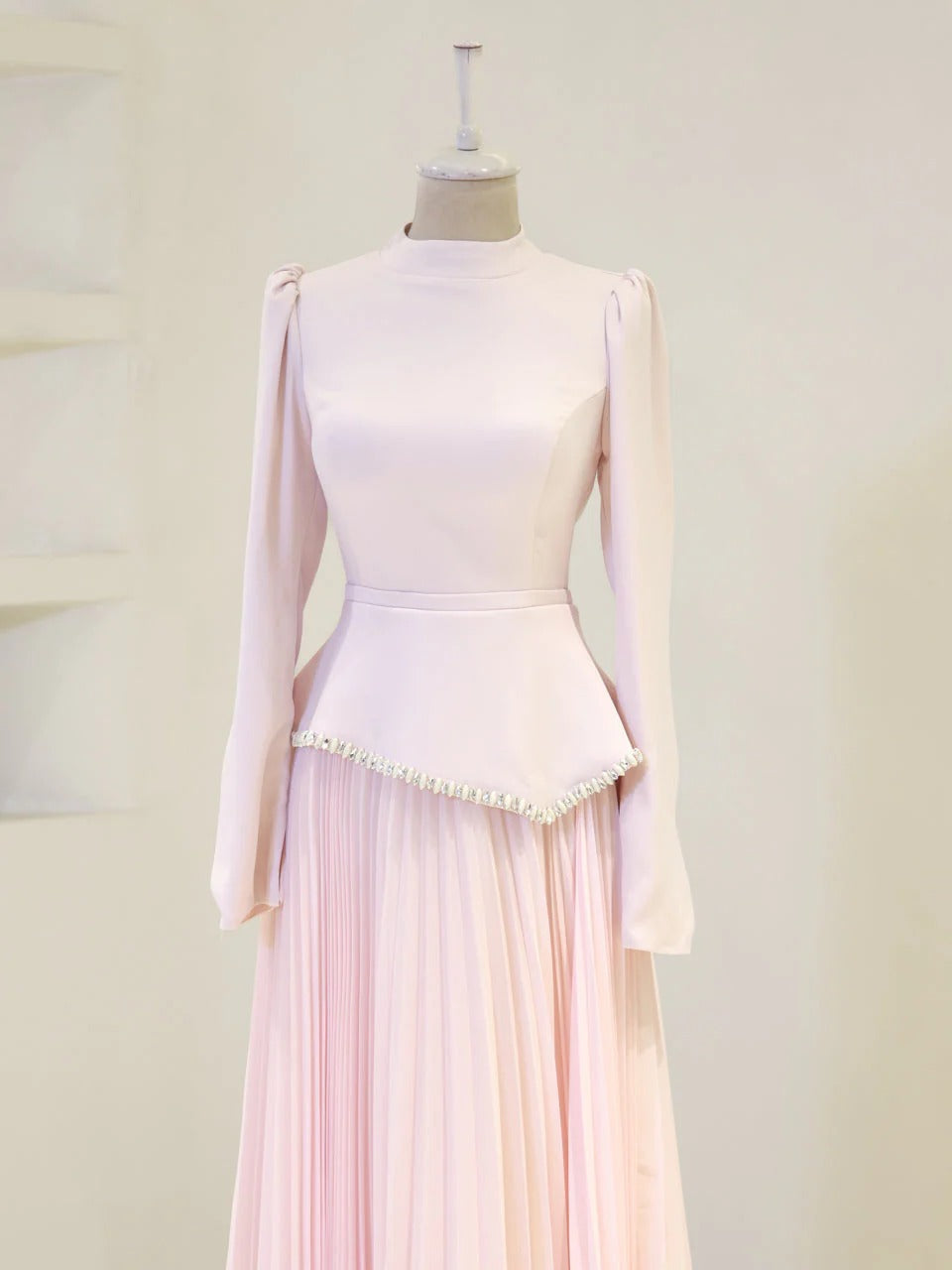 Elegant Beaded Maxi Evening Gown - Poudra