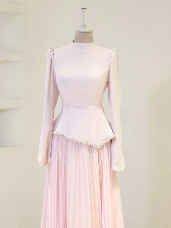 Elegant Beaded Maxi Evening Gown - Poudra