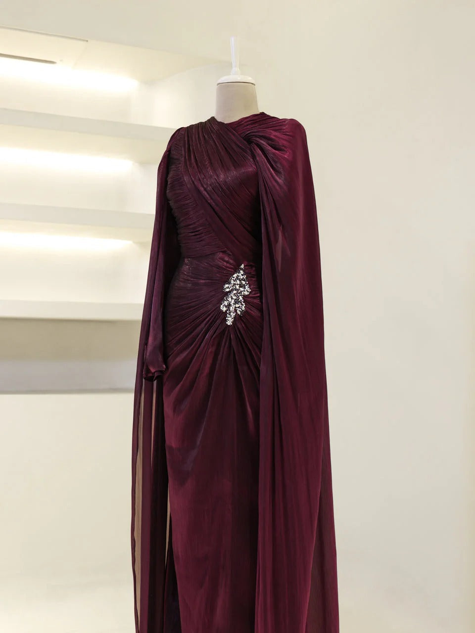 Fairuz Evening Dress with Cape Detail