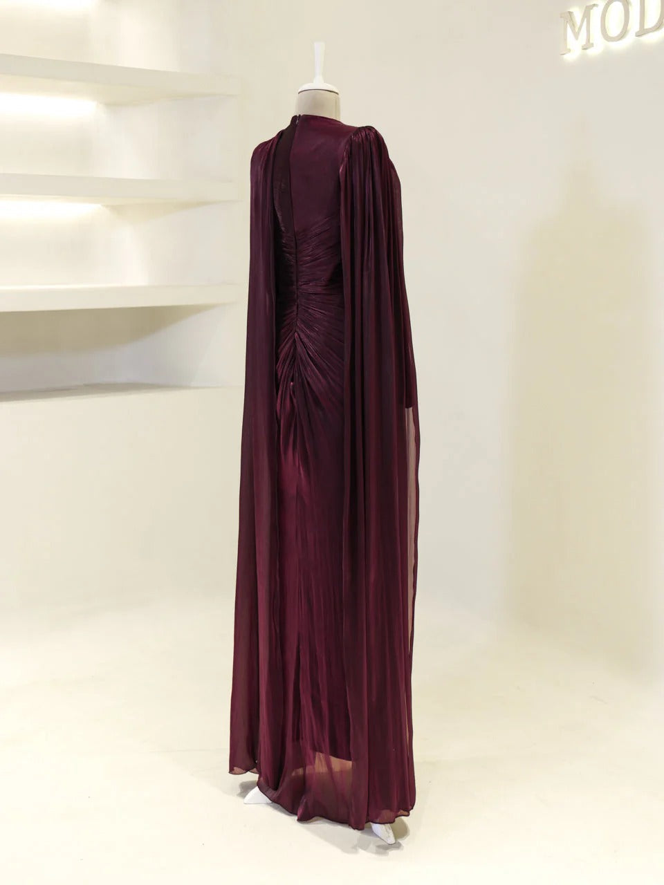 Fairuz Evening Dress with Cape Detail