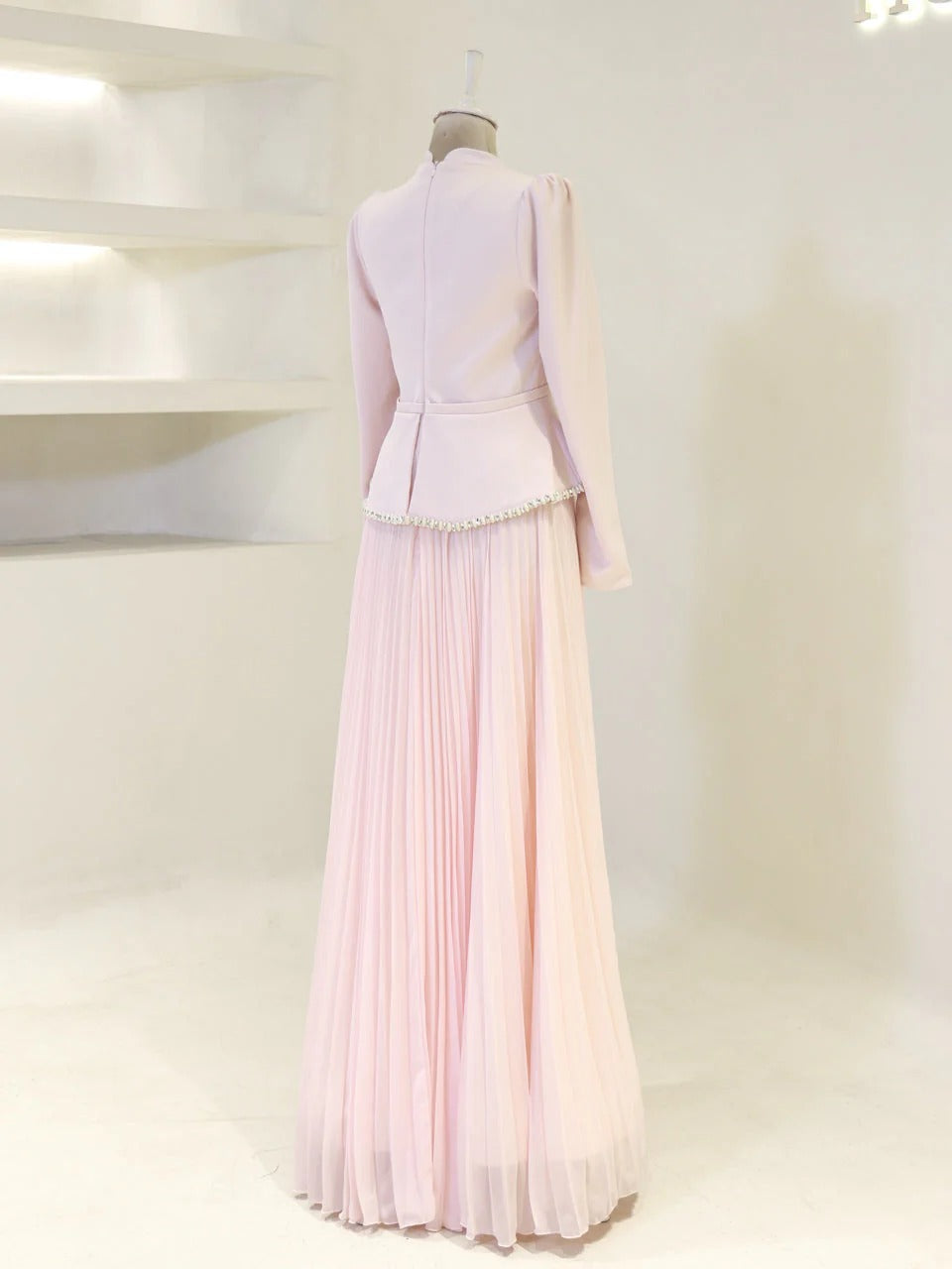 Elegant Beaded Maxi Evening Gown - Poudra