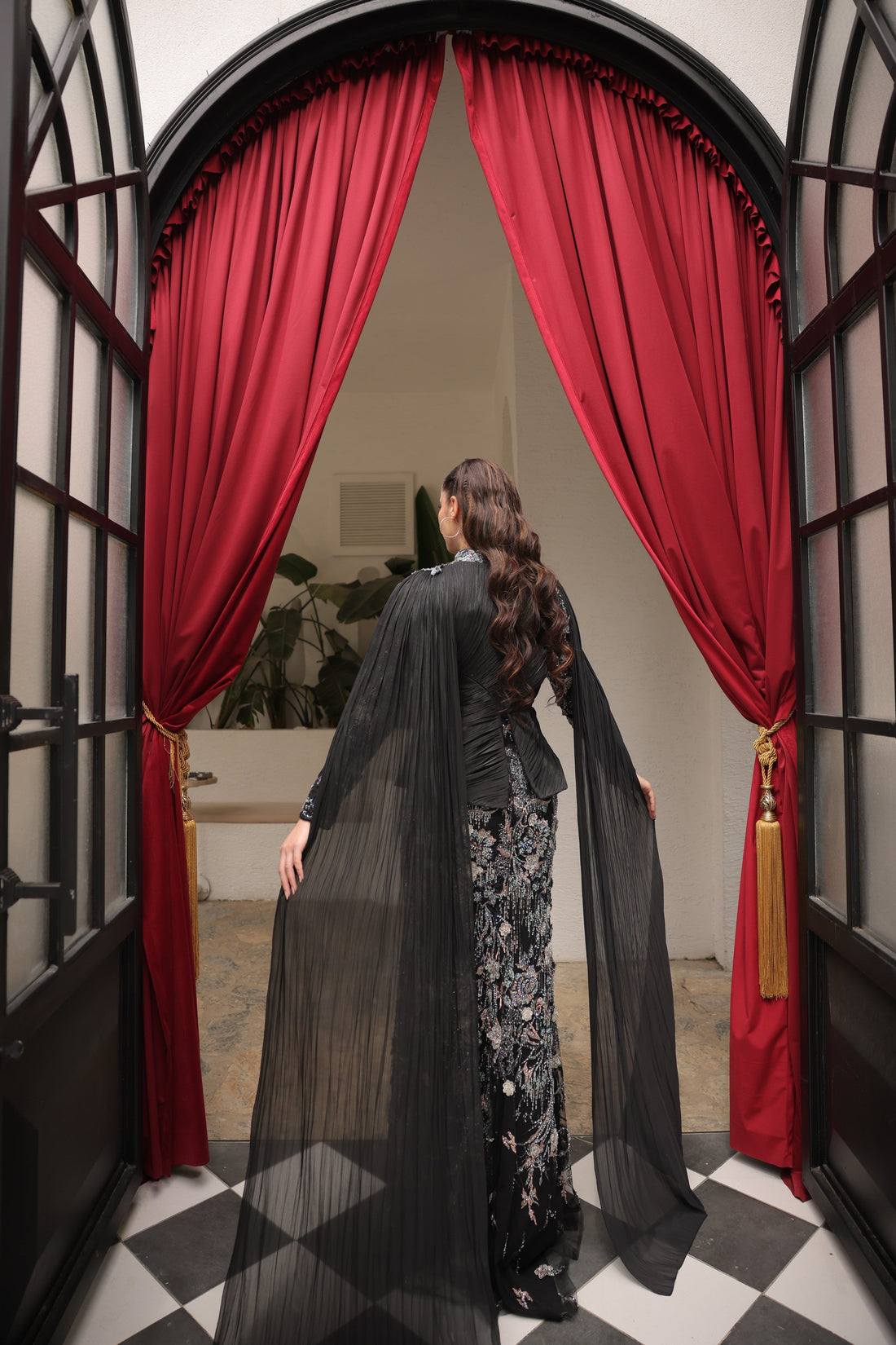Venus Powder Evening Gown - Black