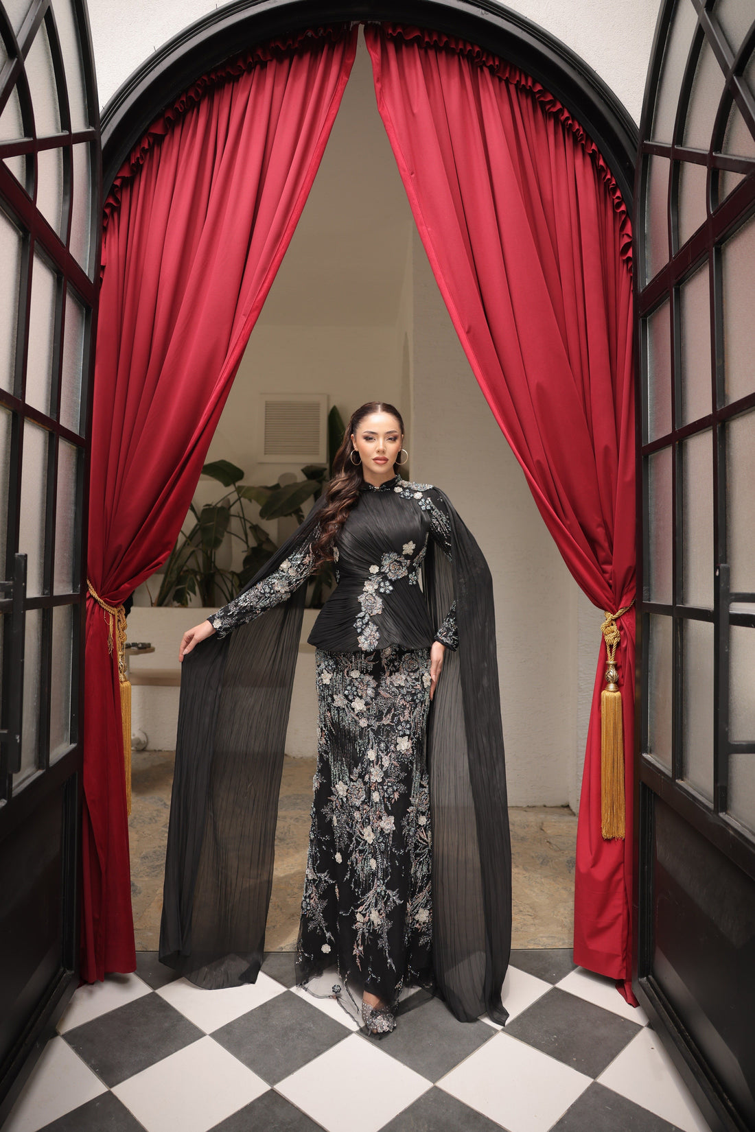 Venus Powder Evening Gown - Black