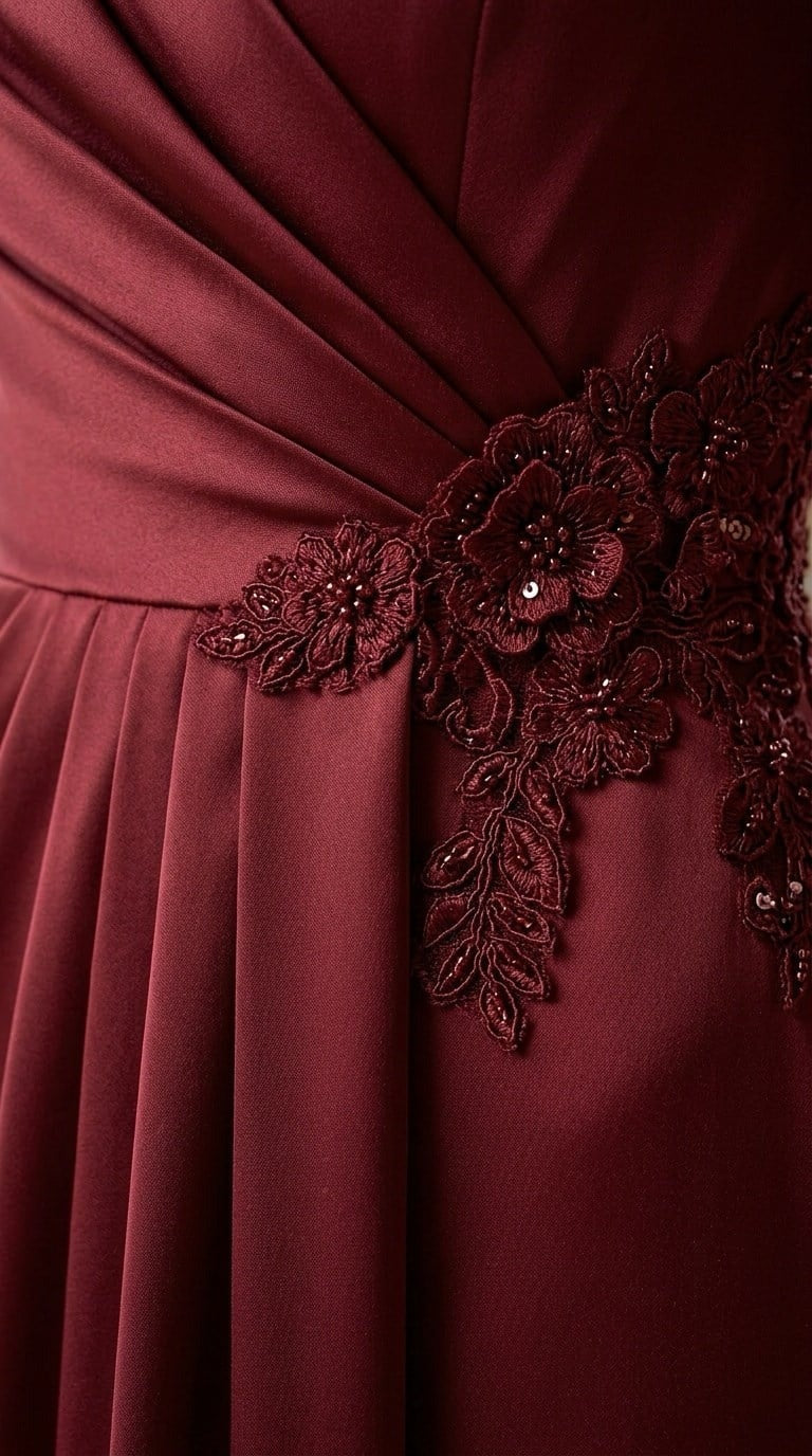 Maryam Burgundy Evening Gown | Modest Long Sleeve Formal Dress