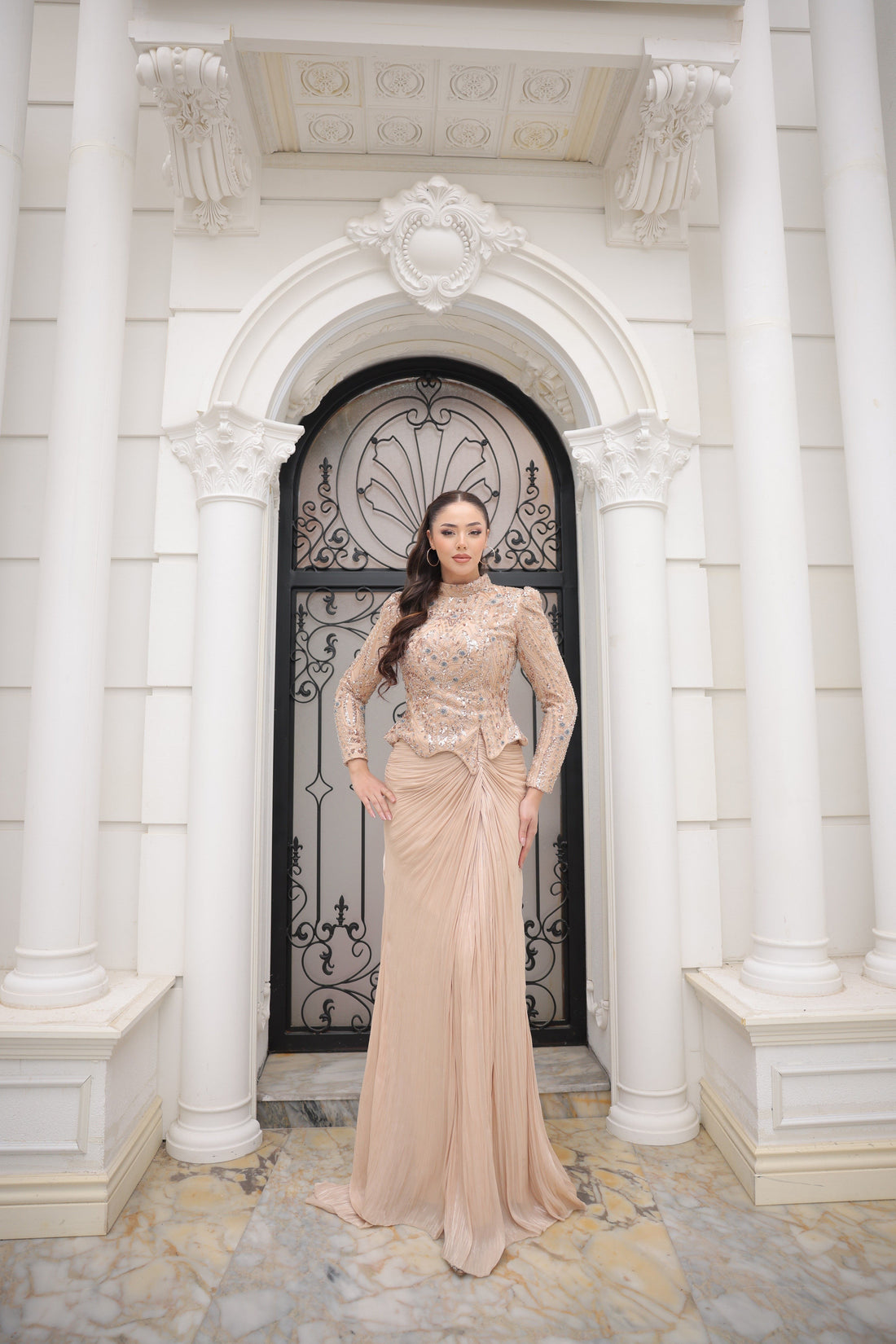 Sierra Beige Evening Gown | Elegant Formal Dress for Women