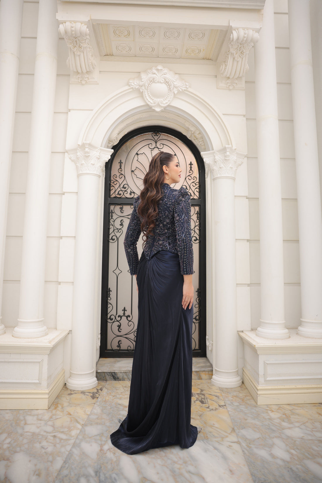 Sierra Navy Blue Evening Gown | Elegant Formal Dress for Women