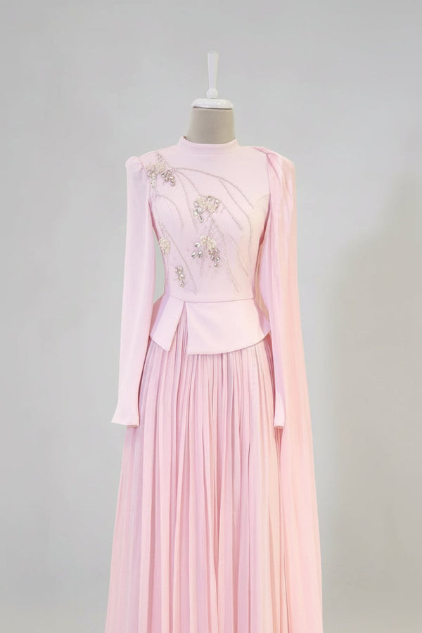 Beaded Embellished Maxi Evening Dress for Formal Events - Poudra