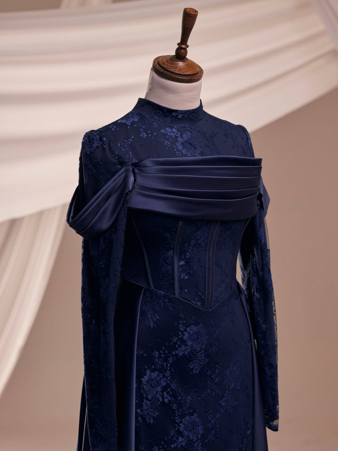 Dante Navy Blue Evening Gown