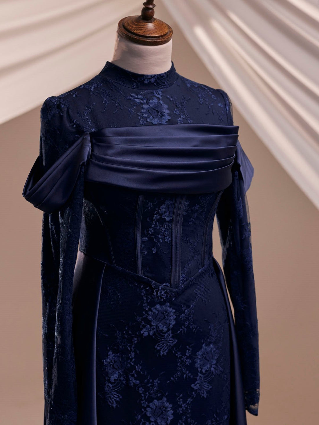Dante Navy Blue Evening Gown