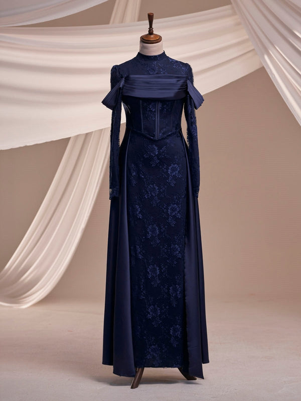 Dante Navy Blue Evening Gown