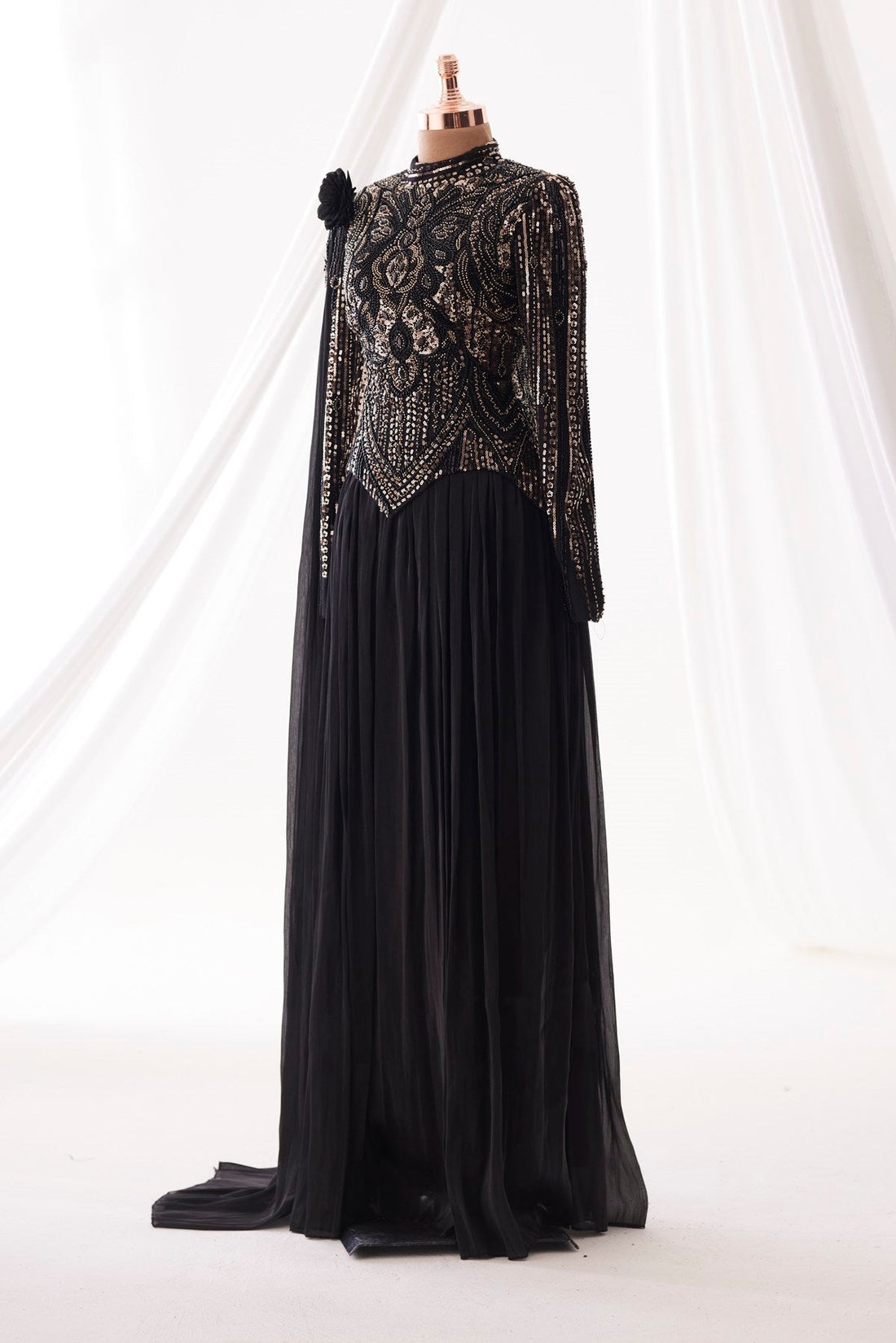 Melina Evening Gown - Black - view 3