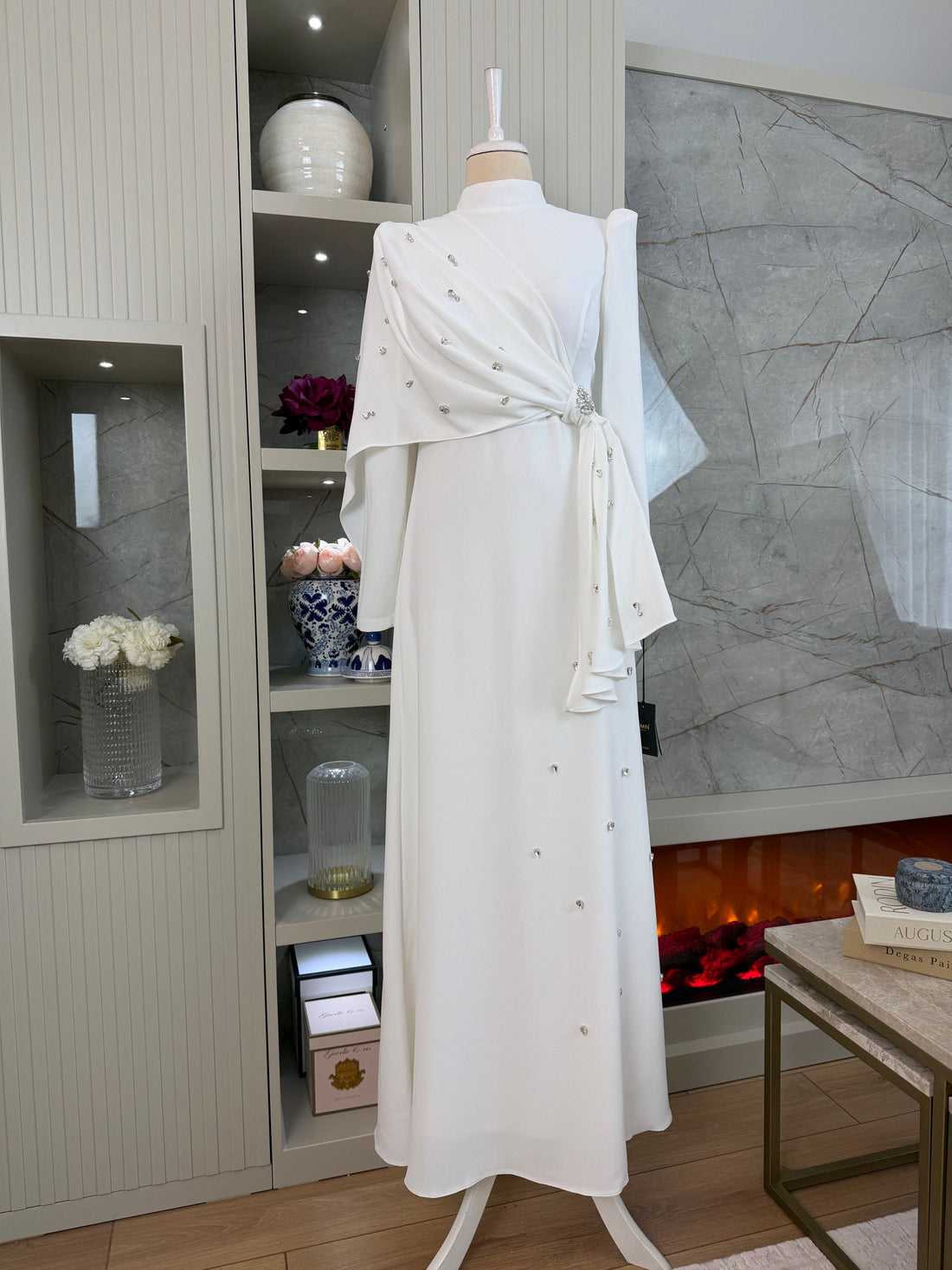 Noor Evening Dress - White - view 3